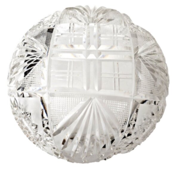 Antique Vintage RARE Brilliant Handcut Cut Crystal Glass 8” x 3.5” Bowl - Picture 6 of 6